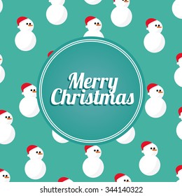 Merry Christmas pattern over color background