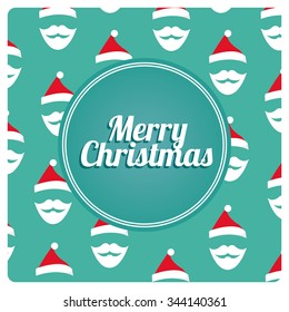 Merry Christmas pattern over color background