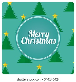 Merry Christmas pattern over color background