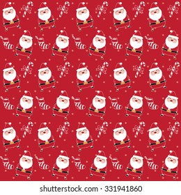 Merry Christmas pattern with Santa Claus and candy