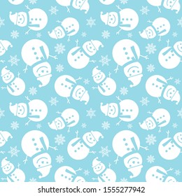 Merry Christmas pattern seamless. Blue X-mas winter holiday background. Endless texture for gift wrap, wallpaper, web banner background, wrapping paper and fabric pattern