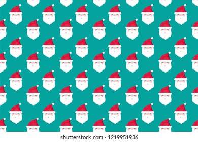 Merry Christmas pattern seamless collection. Santa Claus background. Endless texture for gift wrap, wallpaper, web banner background, wrapping paper and Fabric patterns. 