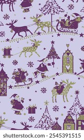 Merry Christmas pattern seamless collection. Endless texture for giftwrap, wallpaper, web banner background, wrapping paper and Fabric patterns.