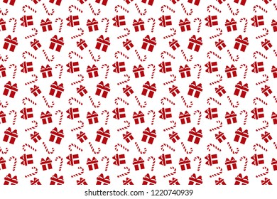 Merry Christmas pattern seamless. Gift background. Endless texture for gift wrap, wallpaper, web banner background, wrapping paper and Fabric patterns.