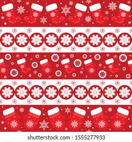 Merry Christmas pattern seamless. Red and white X-mas winter holiday background. Endless texture for gift wrap, wallpaper, web banner background, wrapping paper and fabric pattern.