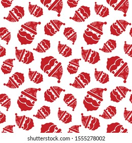 Merry Christmas pattern seamless. Red and white X-mas winter holiday background. Endless texture for gift wrap, wallpaper, web banner, wrapping paper and fabric pattern. Santa claus backgrond repeat.