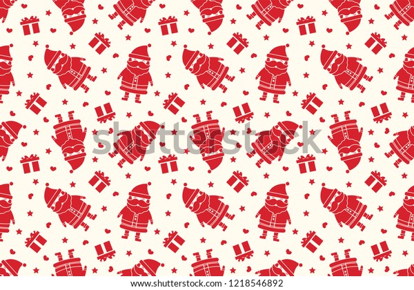 Merry Christmas Pattern Seamless Santa Claus Stock Vector (Royalty Free ...