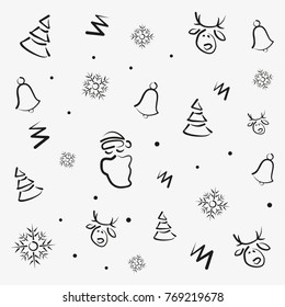 Merry Christmas Pattern with sketch style