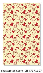 Merry christmas pattern vector illustrator design in red color
