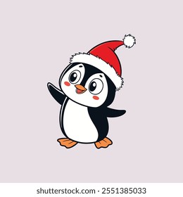 Feliz Natal Pinguim ilustração vetor caneta ferramentas arte design