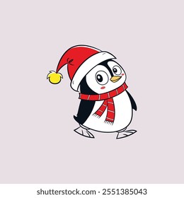 Merry Christmas Penguin vector illustration pen tools art design