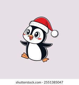 Merry Christmas Penguin vector illustration pen tools art design