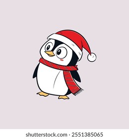 Merry Christmas Penguin vector illustration pen tools art design