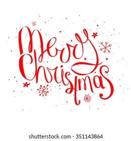 Merry christmas phrase isolated on white background 
