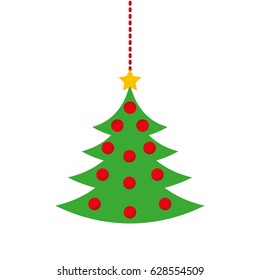 merry christmas pine tree hanging