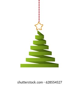merry christmas pine tree hanging