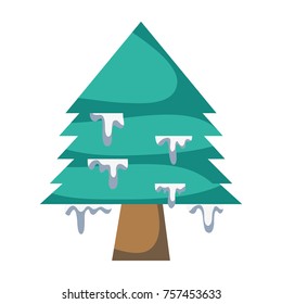 merry christmas pine tree with ice
