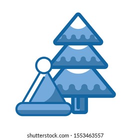 merry christmas pine tree icon vector illustration design