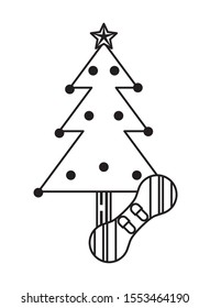 merry christmas pine tree icon vector illustration design