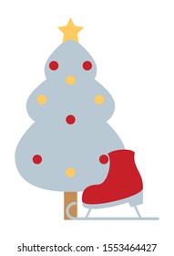 merry christmas pine tree icon vector illustration design
