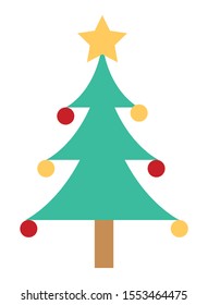 merry christmas pine tree icon vector illustration design
