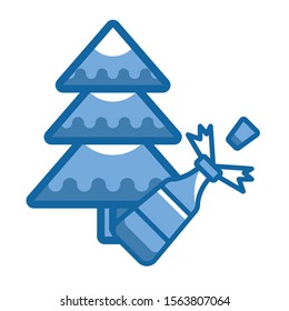merry christmas pine tree icon vector illustration design