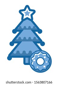 merry christmas pine tree icon vector illustration design