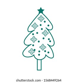 merry christmas pine tree icon vector illustration design