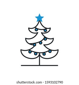 merry christmas pine tree icon vector illustration design