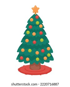 merry christmas pine tree icon