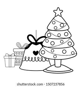 Merry christmas pine tree vector design