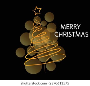 merry christmas pine tree vector illustration
