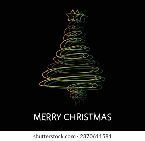 merry christmas pine tree vector illustration

