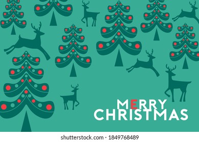 Fröhliche Weihnachts- und Pinienbäume, glücklicher Neujahrshintergrund für Urlaubskarte, Einladung, Partyflyer, Poster, Banner.