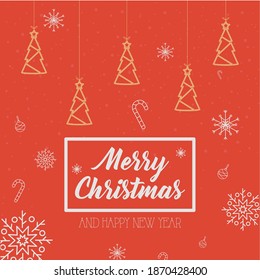 Cañones de navidad diseño colgante, temporada de invierno y tema decorativo Ilustración vectorial
