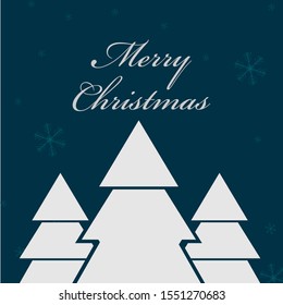 The merry christmas pines design for wallpaper with green background