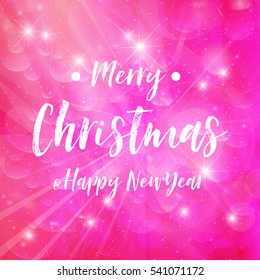 Merry Christmas - Pink Background celebration greeting banner