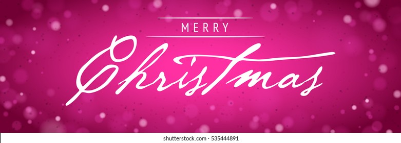 Merry Christmas Pink Wide Card