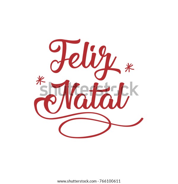 Merry Christmas Portuguese Feliz Natal Calligraphic 库存矢量图 免版税