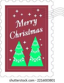 Maravilloso sello de Navidad, invierno y tarjeta de Año Nuevo 