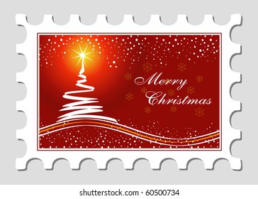 Merry Christmas Postage Stamp