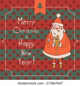Merry christmas postcard. 