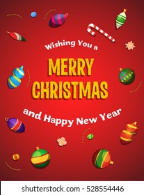 Merry Christmas post-card, banner, New year banner, poster. Vector Illustration, Merry Christmas decorations