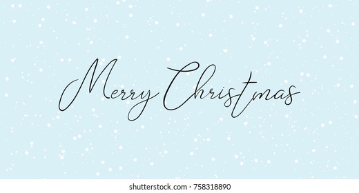 Merry Christmas postcard with calligraphic text. Vector illustration.