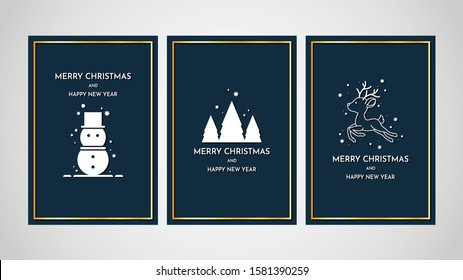 Merry Christmas postcard design. Merry Christmas poster design.