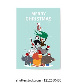 Vector de diseño de postal navidad