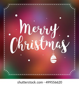 Merry Christmas postcard with egg. Vector illustration.