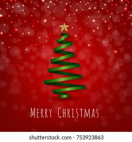 Merry Christmas Postcard With Gradient Mesh, Vector Illustration