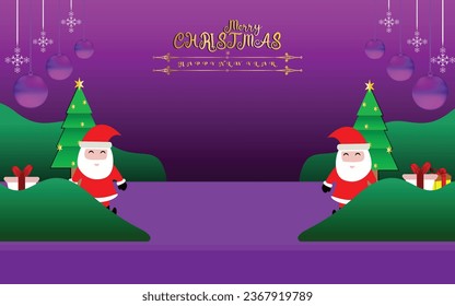 Merry Christmas postcard for Christmas invitation, promotion, vector art illustration