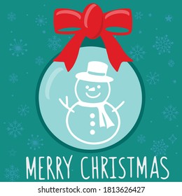 Merry Christmas postcard, New Years card, Holiday, Christmas tree decorations are perfect for prints, flyers, banners, invitations, promotions and more. Christmas vector illustration.